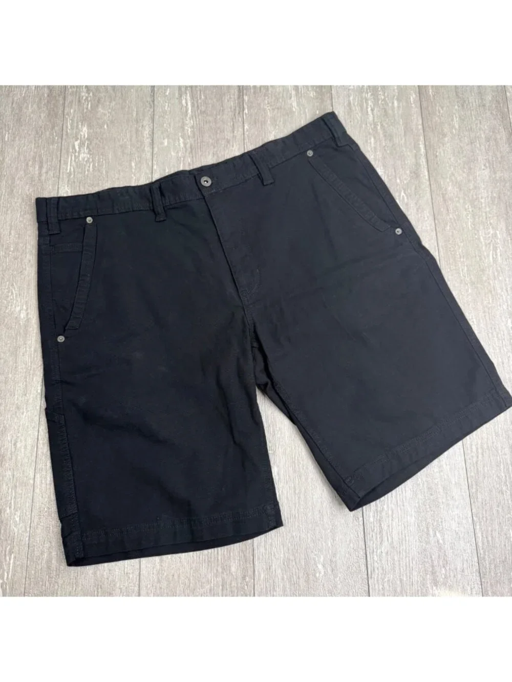 Eddie Bauer Mens Black Outdoor Utility Shorts Classic Fit Flat Front Size 40